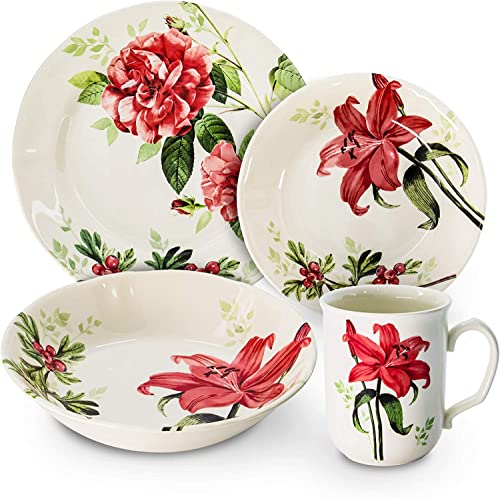 24 Piece Porcelain Dinnerware Set for 6