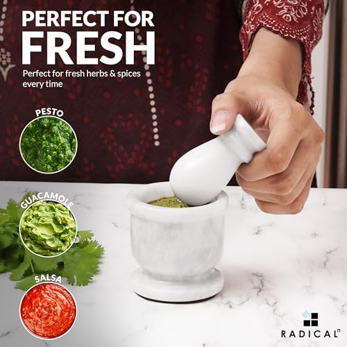 Marble Mortar and Pestle Set Small Spice Grinder & Herb Grinder
