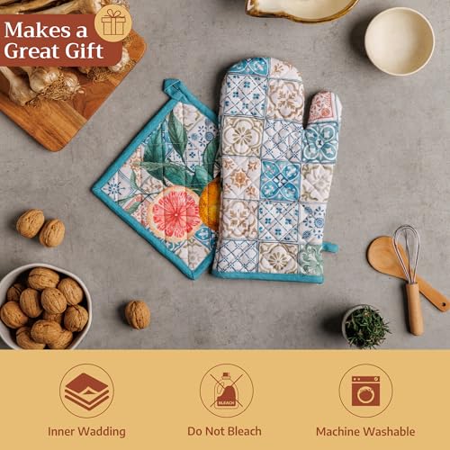 100% Cotton Oven Mitt & Pot Holder Set (2 Count)