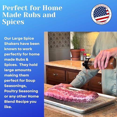 16oz Glass Spice Shakers with Lids (2 Count)