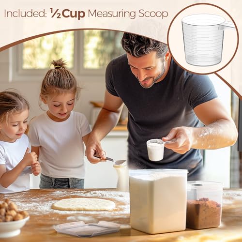 Airtight Flour and Sugar Container 2.6Qt & 5.5Qt 3Pack (3 Count)