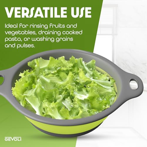 Large Collapsible Colander with Self Draining Base