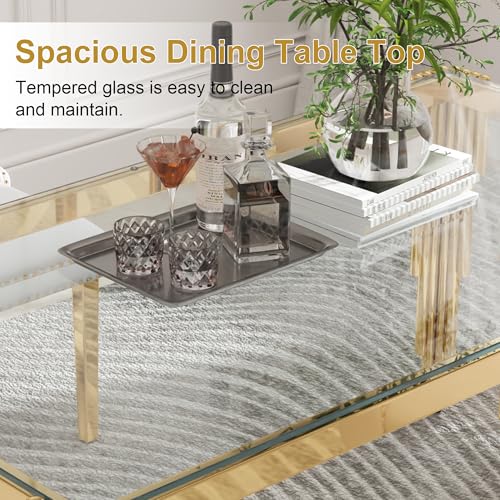 51'' Modern Glass Dining Table for 4 People