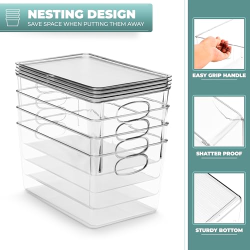 Clear Toy Storage Bins with Lids (8 Count)