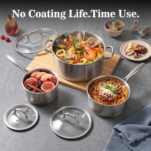 3 Piece Stainless Steel Pots and Pans Set (20 Count)