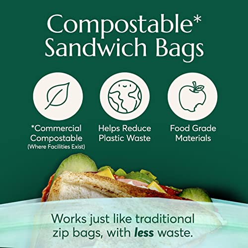 Compostable* Sandwich Size Food Storage Bags (25 Count)
