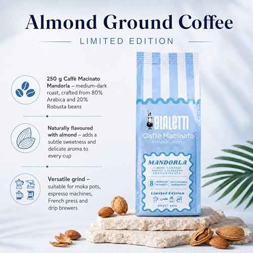 Moka Express 3 Cup Light Blue & Almond Ground Coffee Gift Set (3 Count)