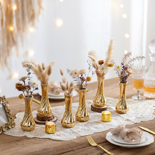 Gold Glass Bud Vase (6 Count)