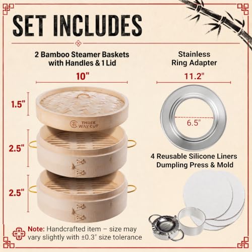 10" Extra Deep Bamboo Steamer (2 Count)