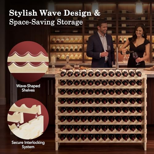 96 Bottles Stackable Modular Wine Rack (96 Bottle Count)