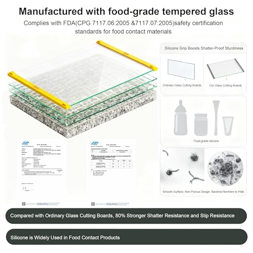 Tempered Glass Cutting Board for Kitchen (2 Count)