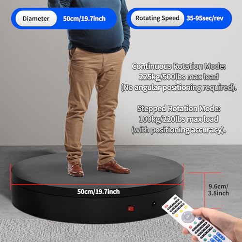 19.7In Remote Large Motorized electric turntable Rotating platform Photography Turntable Motorized lazy susan Base giratoria para for Photography