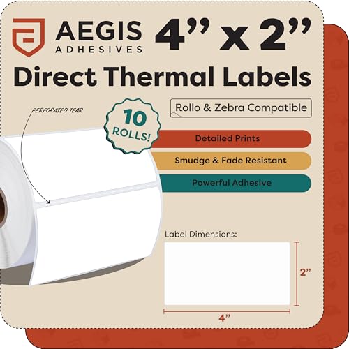 4" X 2" Direct Thermal Labels (10 Count)