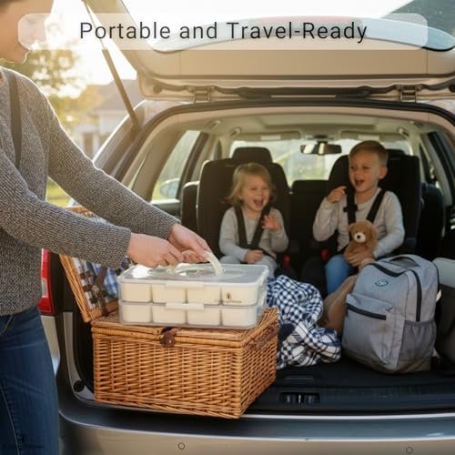 Snackle Box Container with 8 Removable Compartments (2 Count)