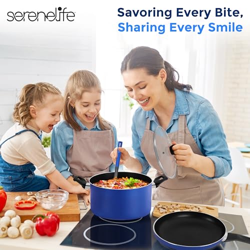 15 Pc Blue Nonstick Cookware Set