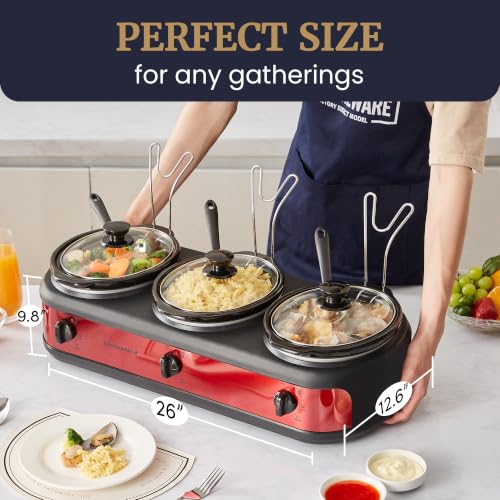 EWMST 325R Triple Slow Cooker Buffet Server