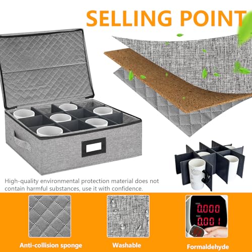 Coffee Mug Storage Box with Dividers