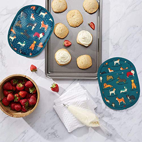Pot Holders with Transparent Clear Silicone Shell and Nice Dog Flower (2 Count)