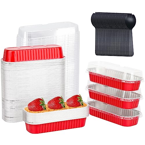 Mini Loaf Pans with Lids 100 Pack (100 Count)