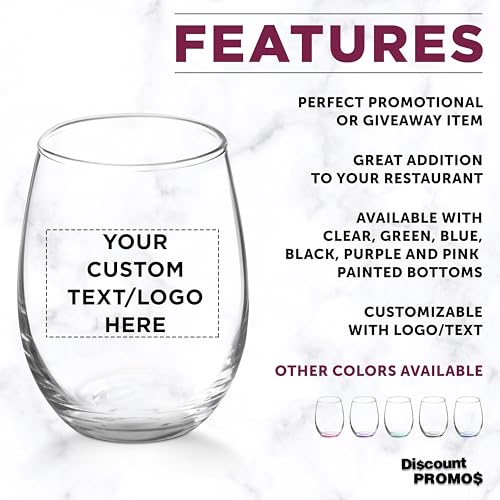 Custom Stemless Wine Glasses by ARC 5.5 oz Set of 12 (100 Count)
