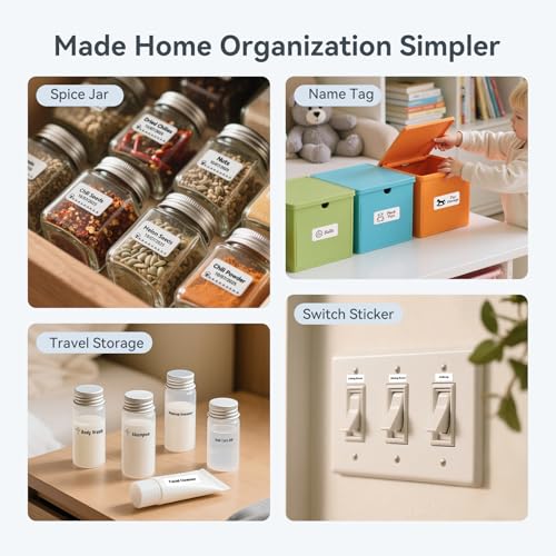 D110 Mini Label Maker Machine with Tape for Home School