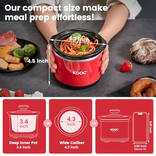 0.65 Qt Mini Slow Cooker with Free Liners Included