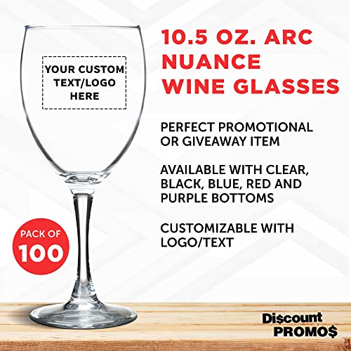 Custom Nuance Wine Glasses by ARC 10.5 oz. Set of 10 (100 Count)