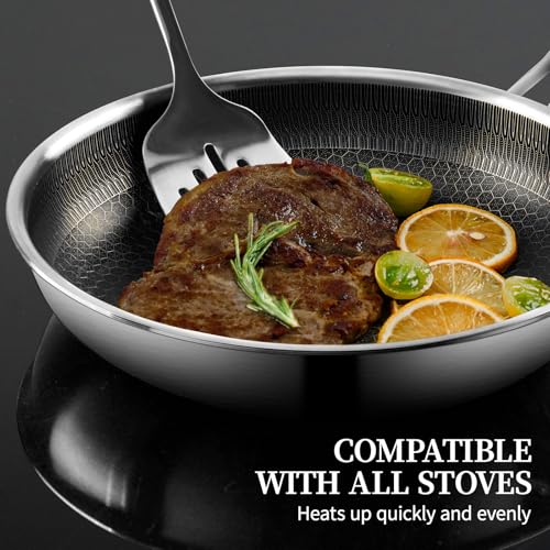 8" Stainless Steel Frying Pan with Lid
