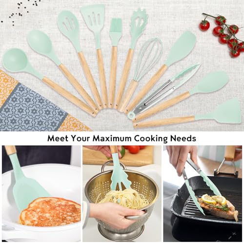 19PCS Green Kitchen Cooking Utensils Set Kitchen Tools Set (19 Count)