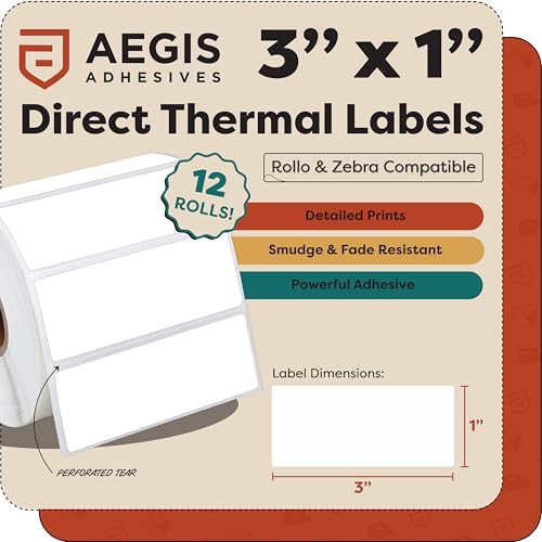 3" X 1" Direct Thermal Labels