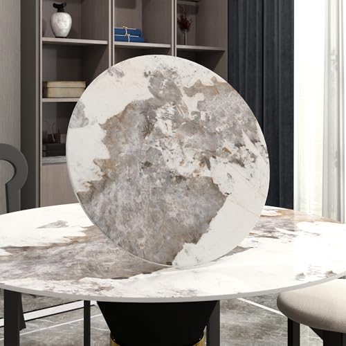 23.6" Lazy Susan for Table Top Sintered Stone Rotating Serving Tray for Dining Table
