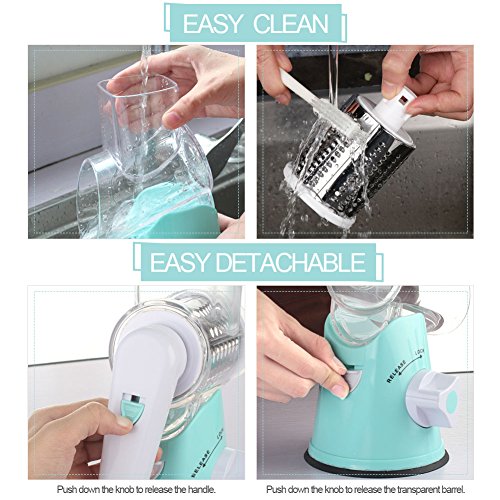 Cambom Rotary Cheese Grater Hand Crank Cheese Shredder for Fresh Cheese