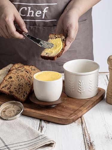 Butter Crock Ceramic Butter Dish with Lid for Countertop