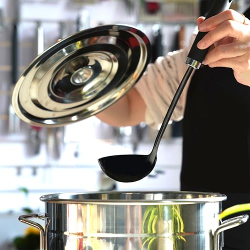 12 Inch Black Stainless Steel Soup Ladle