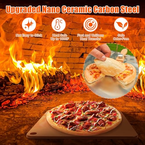 16 x16 Inch Square Pizza Steel Set for Oven and Grill