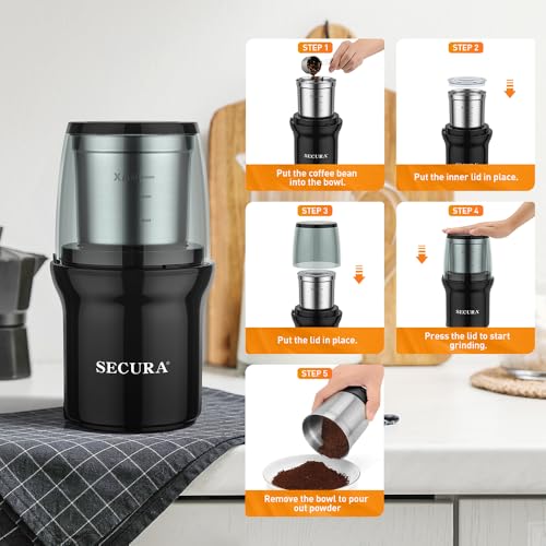 Electric Coffee and Spice Grinder (2 Count (bowl))