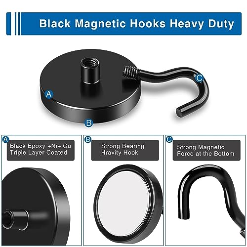 Magnetic Hooks Magnet Hook for Cruise Cabins 130LBS (12 Count)