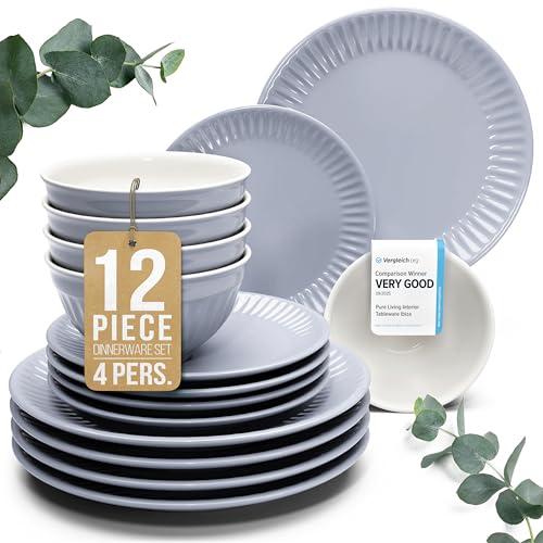 12 Piece Stoneware Dinnerware Set for 4 (12 Count)