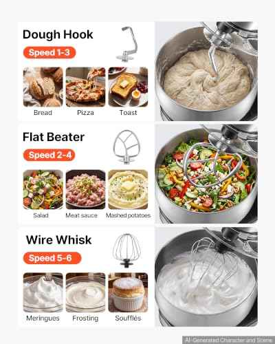 7.4 Qt Tilt Head Stand Mixer 500W Electric Dough Mixer
