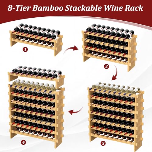 Bamboo Stackable Wine Rack (72 Count)