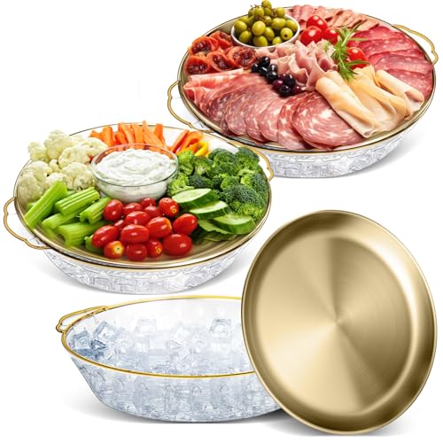 3 Set 11.8" Chilled Serving Tray Compartments for Parties (3 Count)