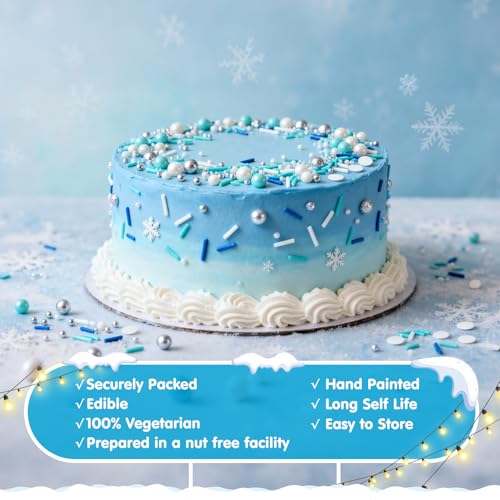 Edible Blue Silver White Sprinkles (4.5 Ounce)