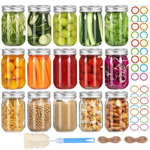 16oz Regular Mouth Mason Jars (15 Count)