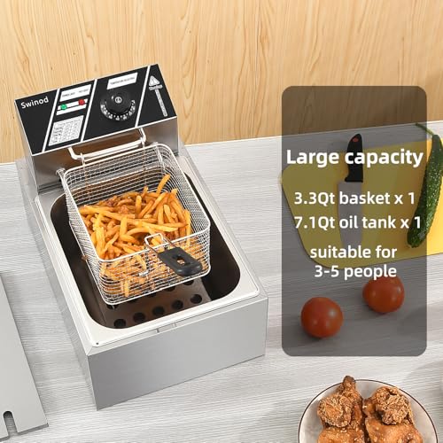 Electric Deep Fryer with Basket for Home Use