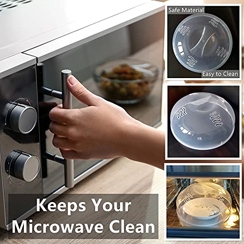 Microwave Cover for Food 2PCS Microwave Splatter Cover Large Microwave Plate Food Cover With Easy Grip Handle Anti (2 Count)