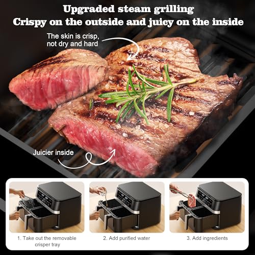 12QT 12-in-1 Large Dual Basket Air Fryer with 50pcs Paper Liners