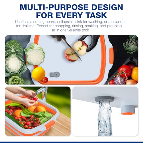 2 Pack XL Collapsible BBQ Prep Tub with Built (2 Count)