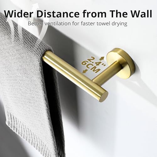 Brushed Gold Hand Towel Holder for Bathroom Wall