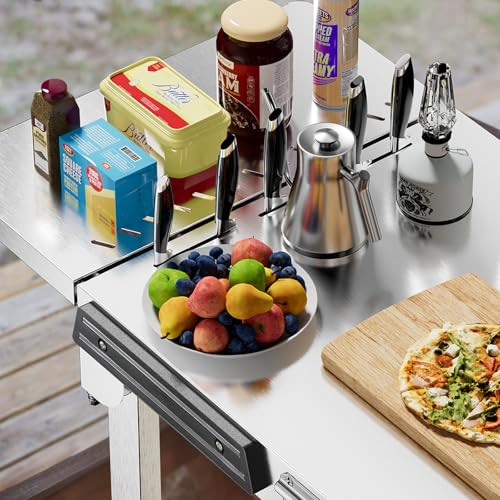 Food Grade 304 Stainless Steel BBQ Grill Carts fits 22'' Tabletop Griddle