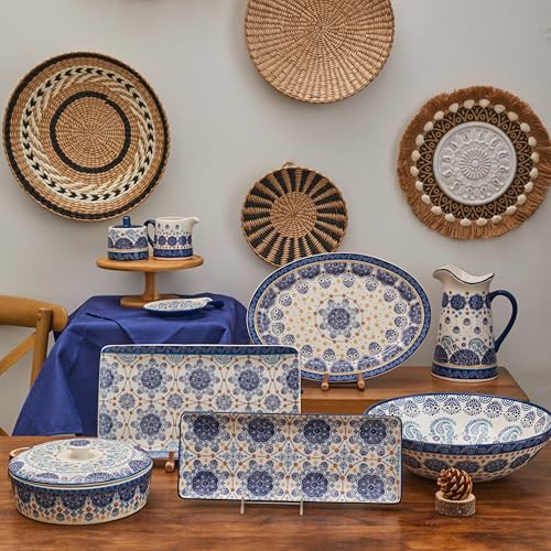 Blue Talavera Ceramic Sugar and Creamer Set